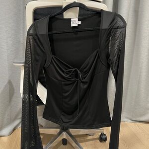 Princess Polly Sheer Black Scarlet top Size 8
